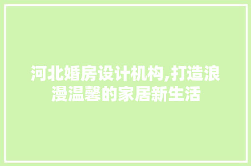 河北婚房设计机构,打造浪漫温馨的家居新生活