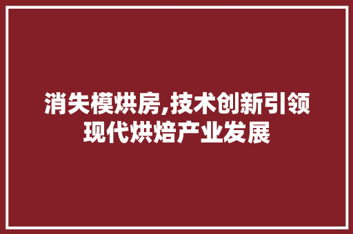 消失模烘房,技术创新引领现代烘焙产业发展