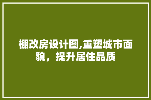 棚改房设计图,重塑城市面貌，提升居住品质