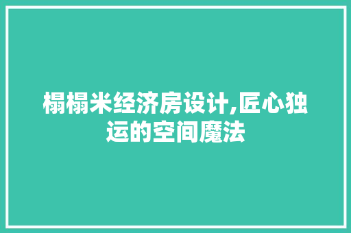 榻榻米经济房设计,匠心独运的空间魔法