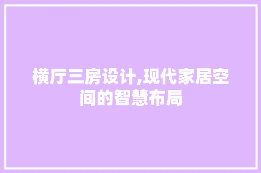 横厅三房设计,现代家居空间的智慧布局