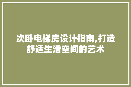 次卧电梯房设计指南,打造舒适生活空间的艺术