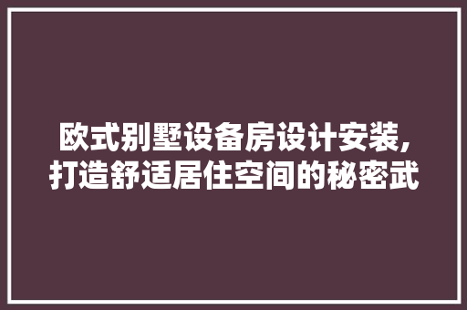 欧式别墅设备房设计安装,打造舒适居住空间的秘密武器
