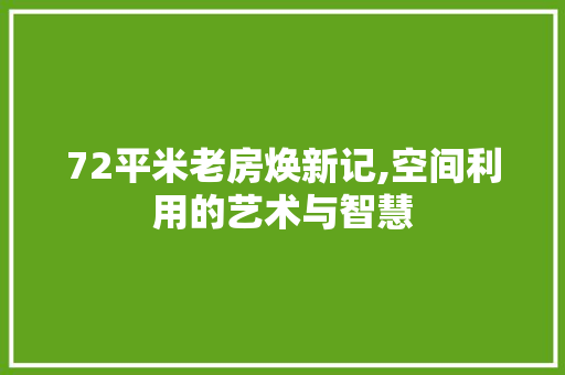 72平米老房焕新记,空间利用的艺术与智慧