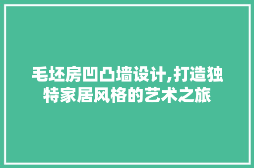 毛坯房凹凸墙设计,打造独特家居风格的艺术之旅