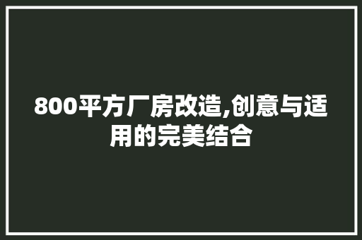800平方厂房改造,创意与适用的完美结合