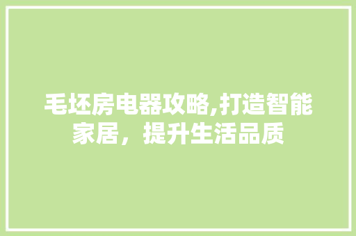 毛坯房电器攻略,打造智能家居，提升生活品质