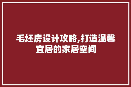 毛坯房设计攻略,打造温馨宜居的家居空间
