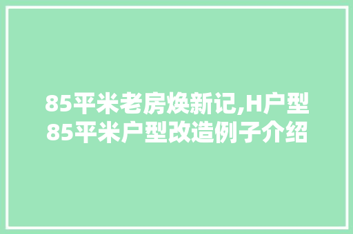 85平米老房焕新记,H户型85平米户型改造例子介绍