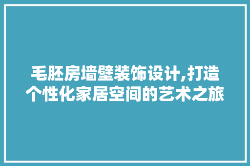 毛胚房墙壁装饰设计,打造个性化家居空间的艺术之旅