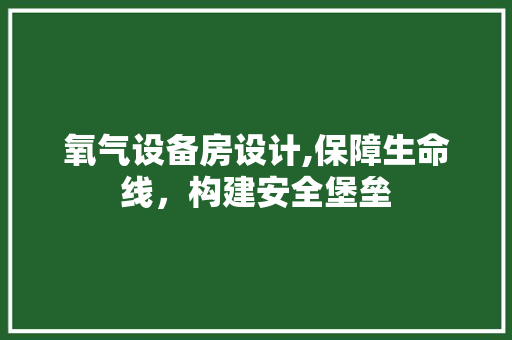氧气设备房设计,保障生命线，构建安全堡垒