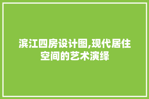 滨江四房设计图,现代居住空间的艺术演绎
