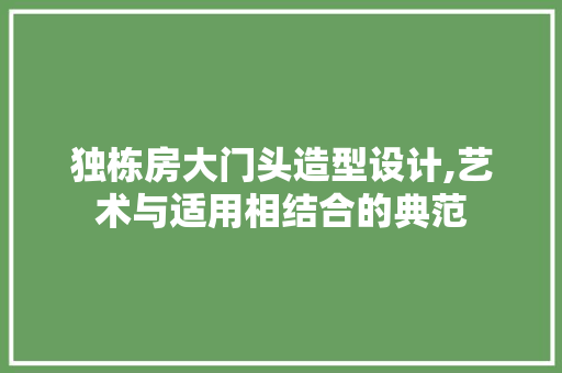 独栋房大门头造型设计,艺术与适用相结合的典范
