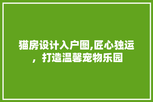 猫房设计入户图,匠心独运，打造温馨宠物乐园