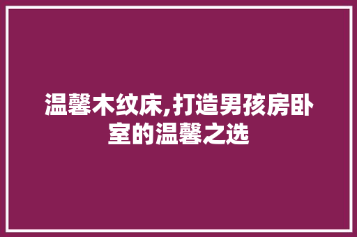 温馨木纹床,打造男孩房卧室的温馨之选