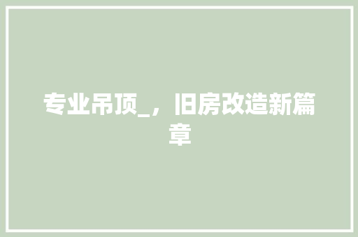 专业吊顶_，旧房改造新篇章