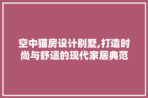 空中猫房设计别墅,打造时尚与舒适的现代家居典范