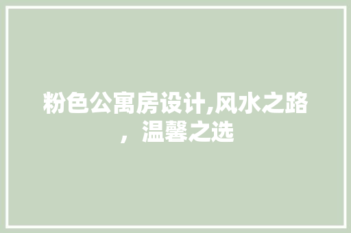 粉色公寓房设计,风水之路，温馨之选