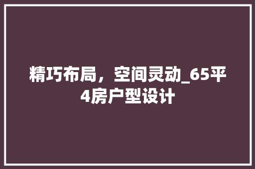 精巧布局，空间灵动_65平4房户型设计