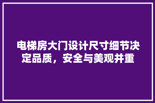 电梯房大门设计尺寸细节决定品质，安全与美观并重