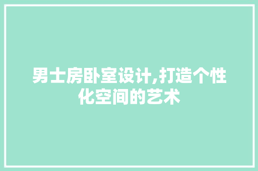 男士房卧室设计,打造个性化空间的艺术