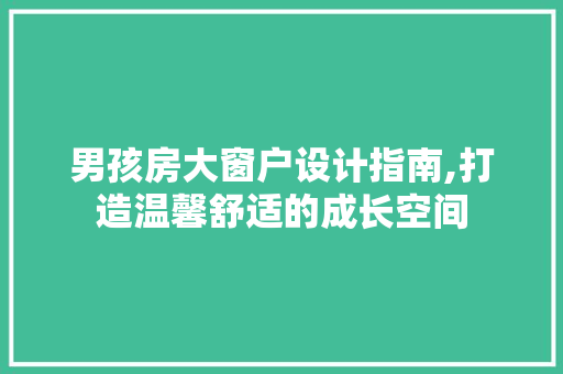 男孩房大窗户设计指南,打造温馨舒适的成长空间