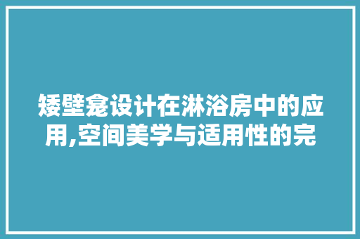 矮壁龛设计在淋浴房中的应用,空间美学与适用性的完美融合
