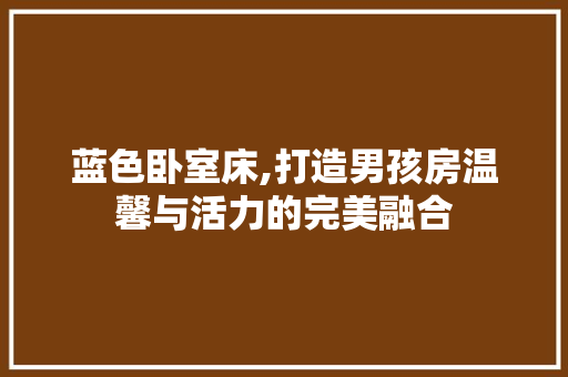 蓝色卧室床,打造男孩房温馨与活力的完美融合