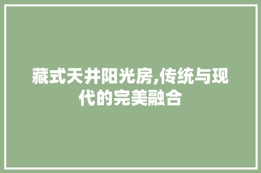 藏式天井阳光房,传统与现代的完美融合