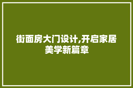 街面房大门设计,开启家居美学新篇章