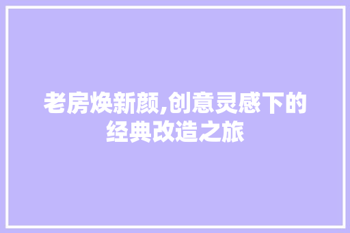 老房焕新颜,创意灵感下的经典改造之旅