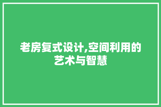 老房复式设计,空间利用的艺术与智慧