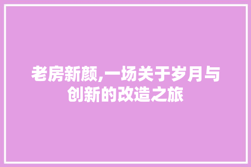老房新颜,一场关于岁月与创新的改造之旅