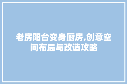 老房阳台变身厨房,创意空间布局与改造攻略