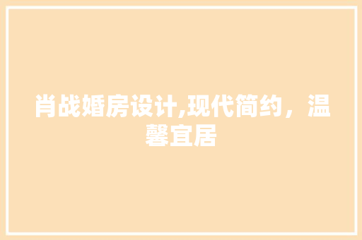 肖战婚房设计,现代简约，温馨宜居