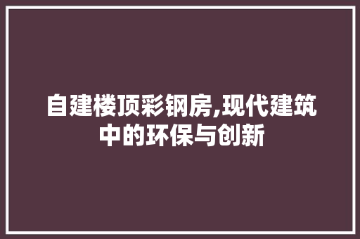 自建楼顶彩钢房,现代建筑中的环保与创新
