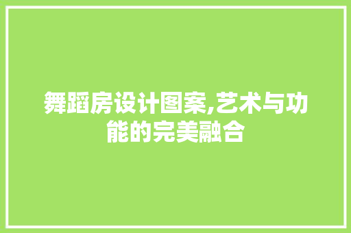 舞蹈房设计图案,艺术与功能的完美融合