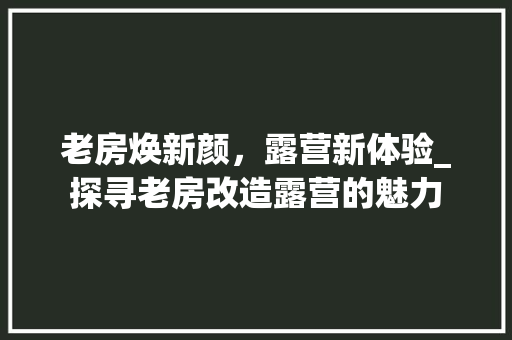 老房焕新颜，露营新体验_探寻老房改造露营的魅力