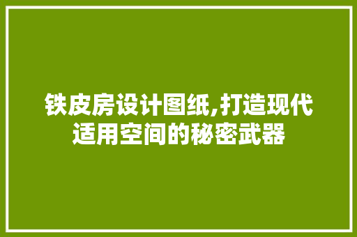 铁皮房设计图纸,打造现代适用空间的秘密武器