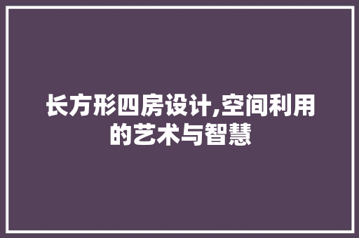 长方形四房设计,空间利用的艺术与智慧