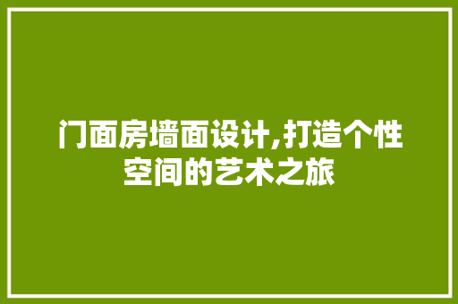 门面房墙面设计,打造个性空间的艺术之旅