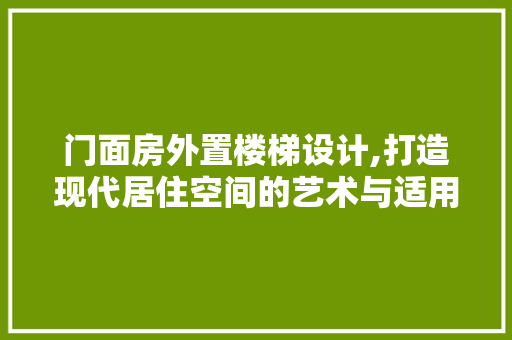 门面房外置楼梯设计,打造现代居住空间的艺术与适用并重