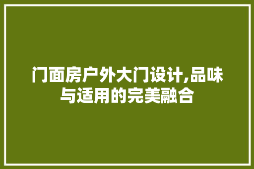 门面房户外大门设计,品味与适用的完美融合