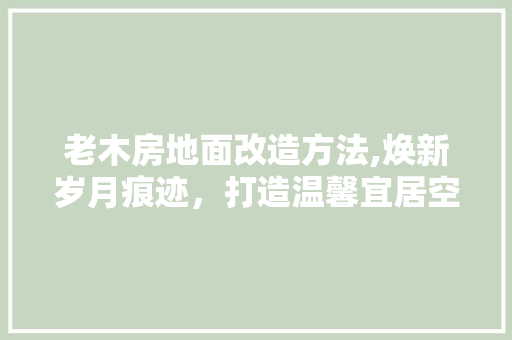 老木房地面改造方法,焕新岁月痕迹，打造温馨宜居空间