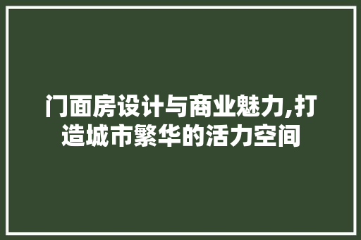 门面房设计与商业魅力,打造城市繁华的活力空间