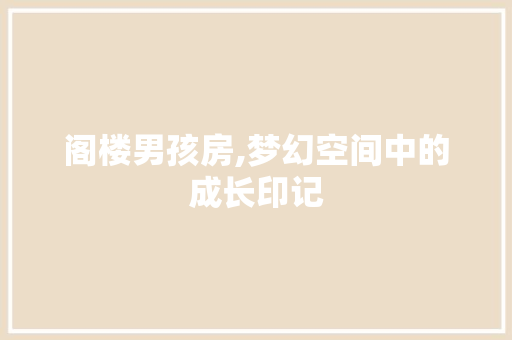 阁楼男孩房,梦幻空间中的成长印记