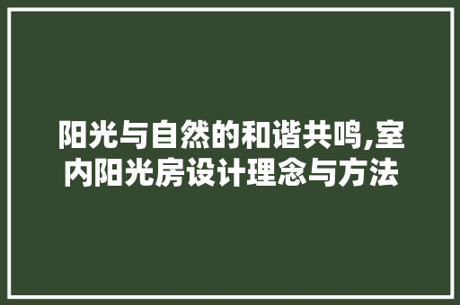 阳光与自然的和谐共鸣,室内阳光房设计理念与方法