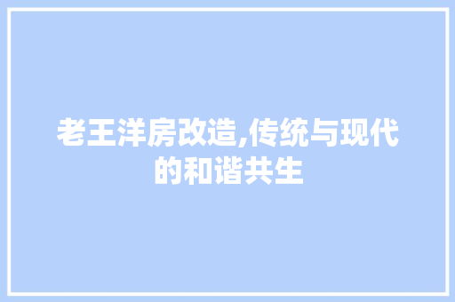 老王洋房改造,传统与现代的和谐共生