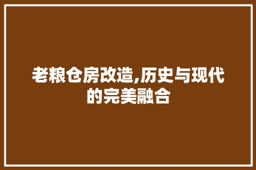 老粮仓房改造,历史与现代的完美融合