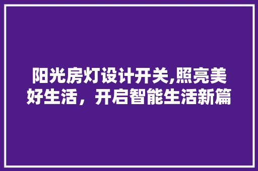 阳光房灯设计开关,照亮美好生活，开启智能生活新篇章